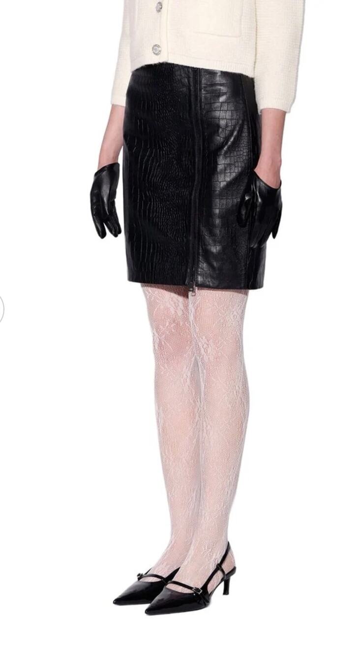 New WALTER BAKER ROSALYN LEATHER SKIRT sz 4 $598